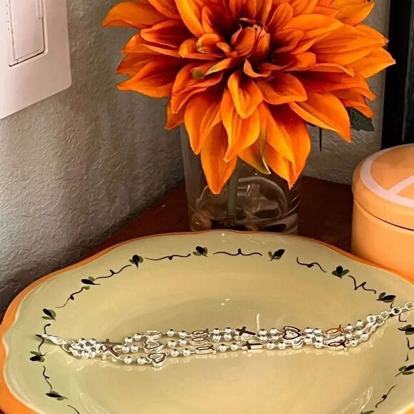 NWOT # Strand Silver Crosses & Hearts Bracelet #JW7 - Picture 9 of 9